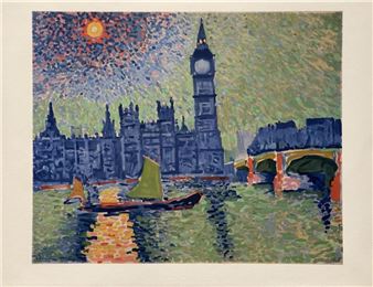 André Derain (after) - Londres, La Tamise et Big Ben, 1972 - André Derain