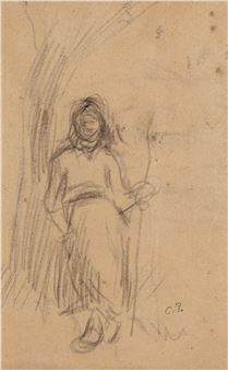 Paysanne et arbre - Camille Pissarro