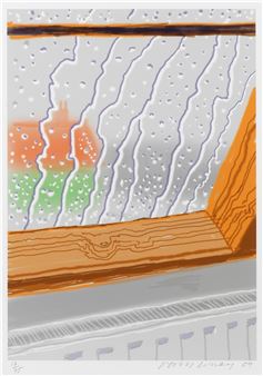 Rain on the Studio Window - David Hockney