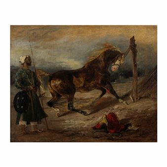 Cheval arabe attaché à un piquet - Eugène Delacroix