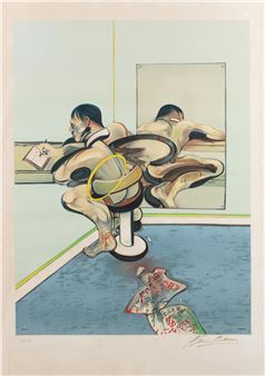 Homme écrivant reflété dans un miroir - Francis Bacon