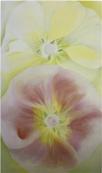 Pink & Yellow Hollyhocks - Georgia O'Keeffe