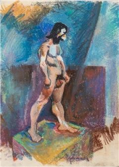 After Henri Matisse "Male Model" Pastel on Paper - Henri Matisse