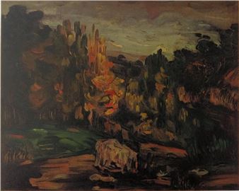 PAUL CEZANNE - PAYSAGE PRÈS D'AIX EN PROVENCE - Paul Cézanne