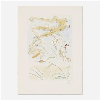 La chêne et le roseau (from the La bestiaire de la Fontaine Dalínise portfolio - Salvador Dalí