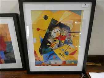 Two modern signed to verso prints by Wassily Kandinsky and Nancy Ortenstone - Wassily Kandinsky